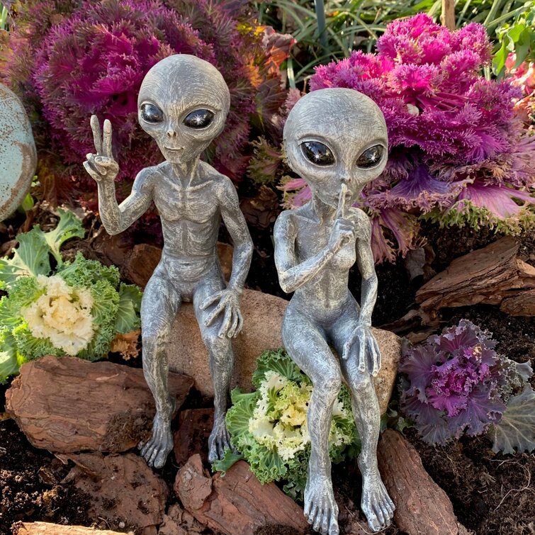 HomeStyles Ancient Alien Outer Space Alien Dude and Babe Shelf